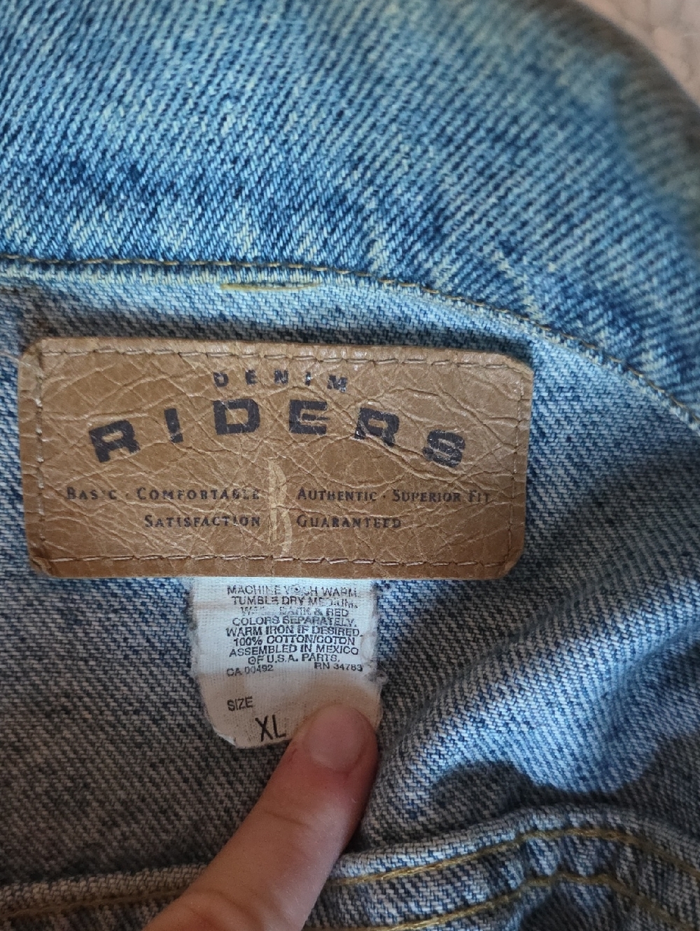 Riders Denim Men's Jean Jacket - Light Blue - XL